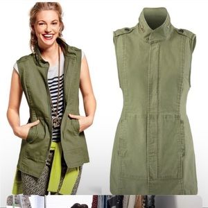 CAbi Olive Green Long Utility Explorer Vest canvas size small